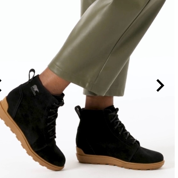 Sorel sz 9.5 Evie II Lace up  Bootie Black suede boot NWOT new condition - Picture 13 of 16